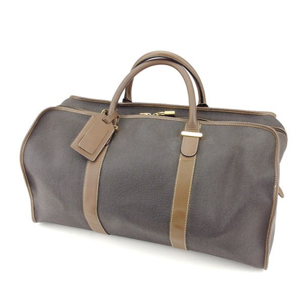 【BIGお買い物ラリー★30%OFFセール中】ダンヒル Dunhill ボストンバッグヘリンボーン ブラック ブラウン　 レディース 中古