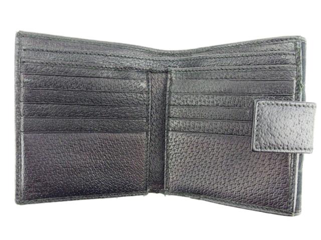 グッチ GUCCI 二つ折り財布GGキャンバス ホースビットプレート 