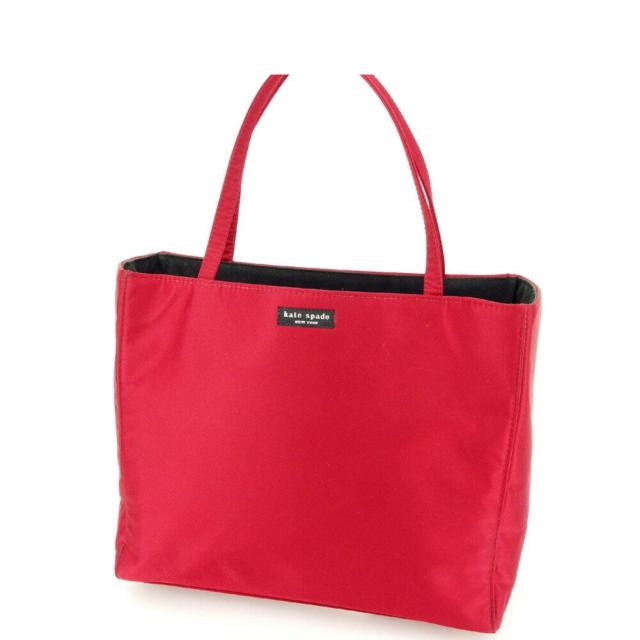【BIGお買い物ラリー★30%OFFセール中】ケイトスペード Kate Spade トートバッグロゴ レッド ブラック レディース 中古