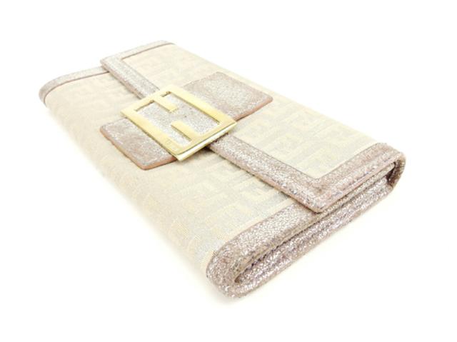 【30％OFF★週末タイムSALE】フェンディ FENDI 長財布ズッキーノ ピンク ベージュ レディース 中古_2