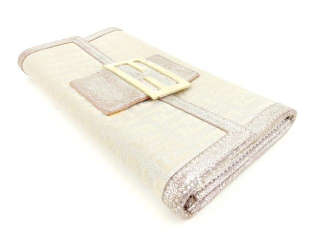 【30％OFF★週末タイムSALE】フェンディ FENDI 長財布ズッキーノ ピンク ベージュ レディース 中古_3