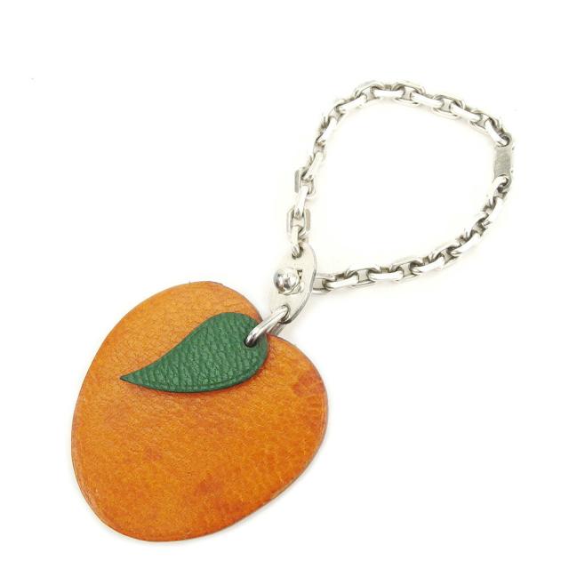 【BIGお買い物ラリー★30%OFFセール中】エルメス HERMES キーホルダーフルーツモチーフ オレンジ レディース 中古
