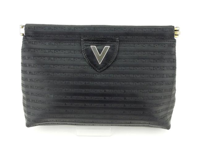 【30％OFF★土日ひと休み大売り出し】マリオ・ヴァレンティノ MARIO VALENTINO クラッチペダル御徒面子V見澄ます 黒いこと しろがね色 レディース 中古