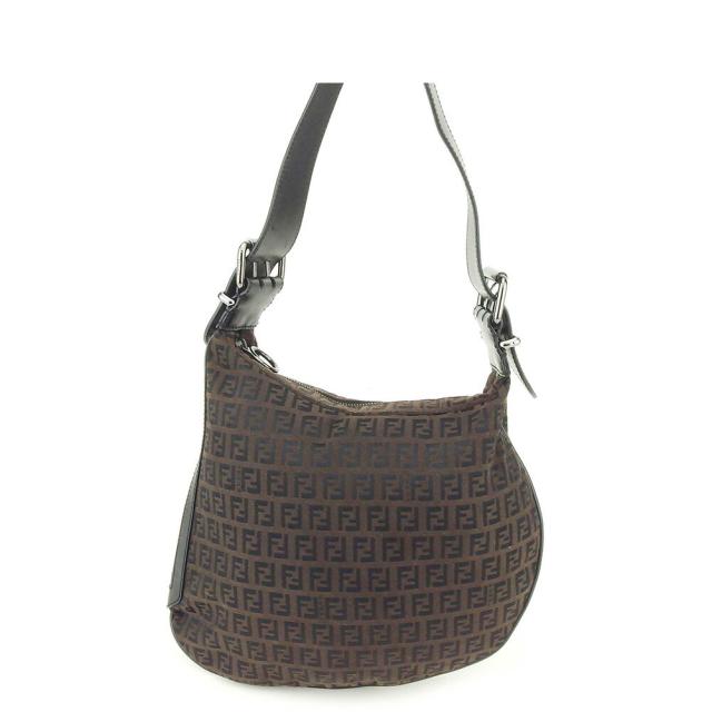 【BIGお買い物ラリー★30%OFFセール中】フェンディ FENDI ショルダーバッグズッキーノ ブラック ブラウン レディース 中古