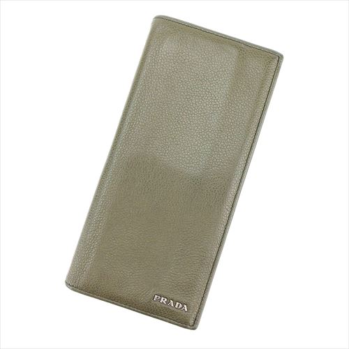 【BIGお買い物ラリー★30%OFFセール中】プラダ PRADA 長財布 グリーン レディース 中古