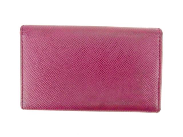 プラダ PRADA キーケースロゴ パープル ゴールド レディース 中古_1