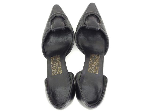【30％OFF★週末タイムSALE】サルヴァトーレフェラガモ Salvatore Ferragamo パンプスガンチーニ #4 ブラック レディース 中古_1