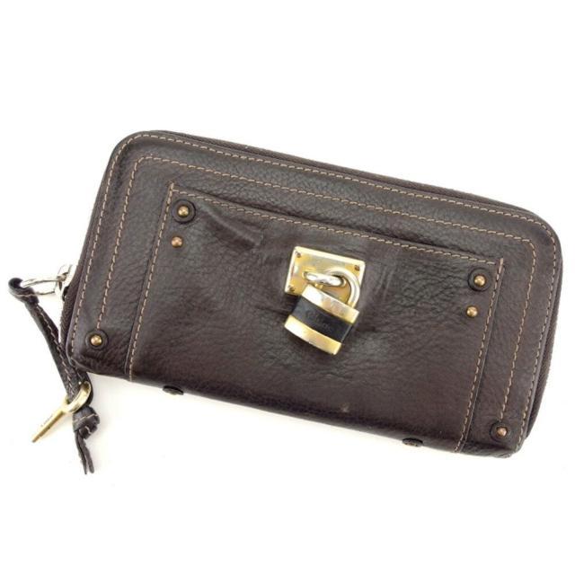 【BIGお買い物ラリー★30%OFFセール中】クロエ Chloe 長財布パディントン ブラウン レディース 中古