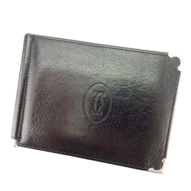 【X'masセール★30%OFF】カルティエ CARTIER 札入れマストライン ブラック レディース 中古
