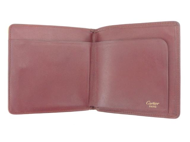 カルティエ CARTIER 二つ折り財布マストライン ボルドー レディース