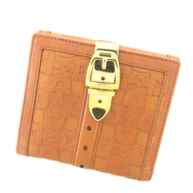 【BIGお買い物ラリー★30%OFFセール中】グッチ GUCCI 二つ折り財布ホースビット ブラウン レディース 中古