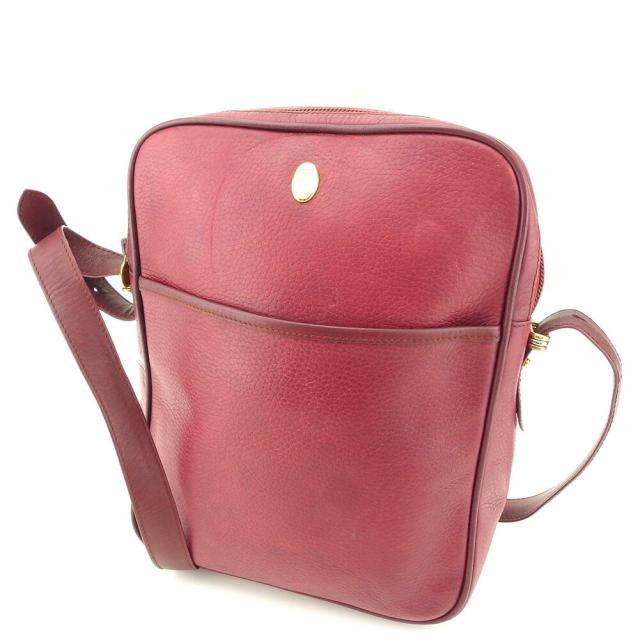 【BIGお買い物ラリー★30%OFFセール中】カルティエ CARTIER ショルダーバッグマストライン ボルドー ゴールド レディース 中古