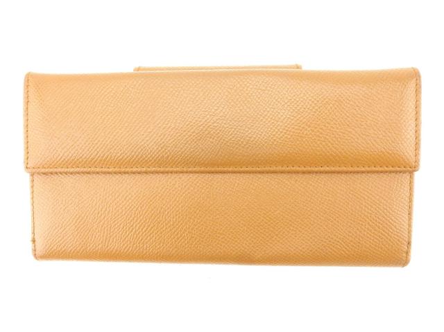 【週末タイムSALE★30%OFF】ブルガリ BVLGARI 長財布ロゴボタン ブラウン ゴールド レディース 中古