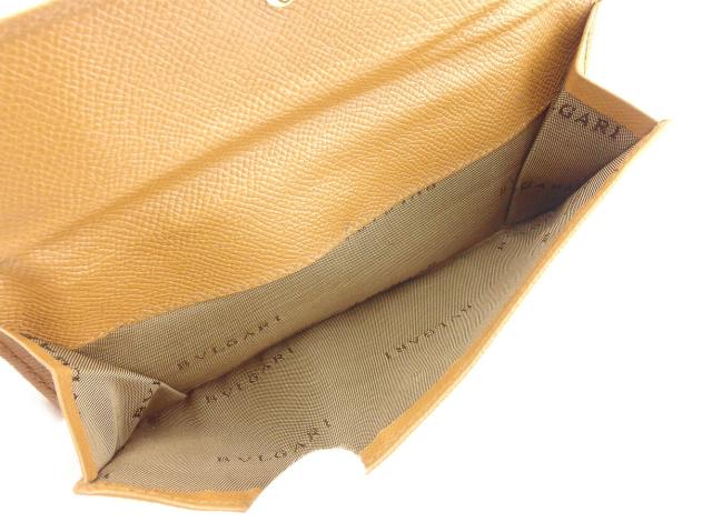 【週末タイムSALE★30%OFF】ブルガリ BVLGARI 長財布ロゴボタン ブラウン ゴールド レディース 中古