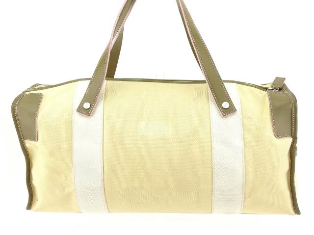 【GWタイムセール】ロエベ LOEWE ハンドバッグアナグラム ベージュ グリーン ホワイト 白系 レディース 中古_1