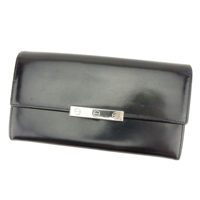 【BIGお買い物ラリー★30%OFFセール中】カルティエ CARTIER 長財布ラブコレクション ブラック シルバー レディース 中古