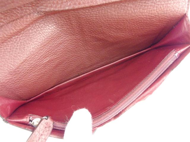 カルティエ CARTIER 長財布サドルステッチ ボルドー シルバー レディース 中古_5