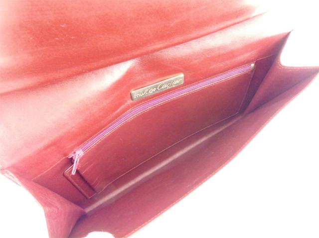 【30％OFF★土日ひと休み大売り出し】カルティエ CARTIER クラッチバッグマストライン ボルドーワイン レディース 中古