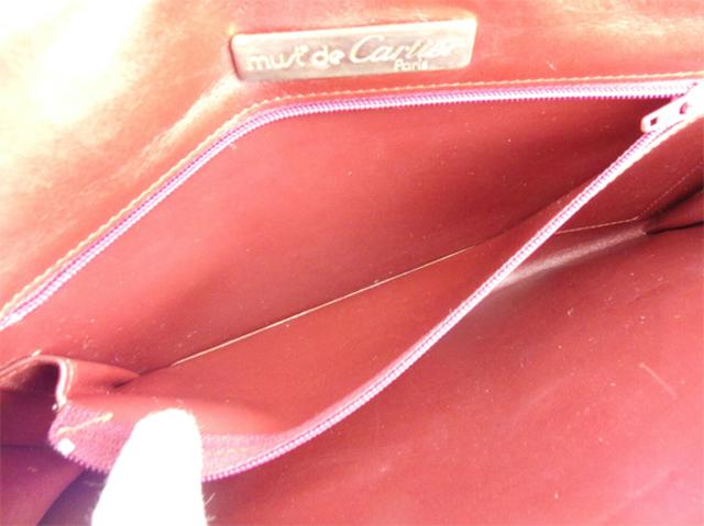【30％OFF★土日ひと休み大売り出し】カルティエ CARTIER クラッチバッグマストライン ボルドーワイン レディース 中古