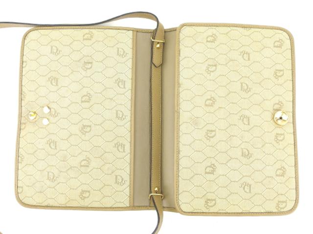 【30％OFF★週末タイムセール】ディオール Dior ショルダーバッグロゴプレート オールドディオール ベージュ ゴールド ブラック レディース 中古_4