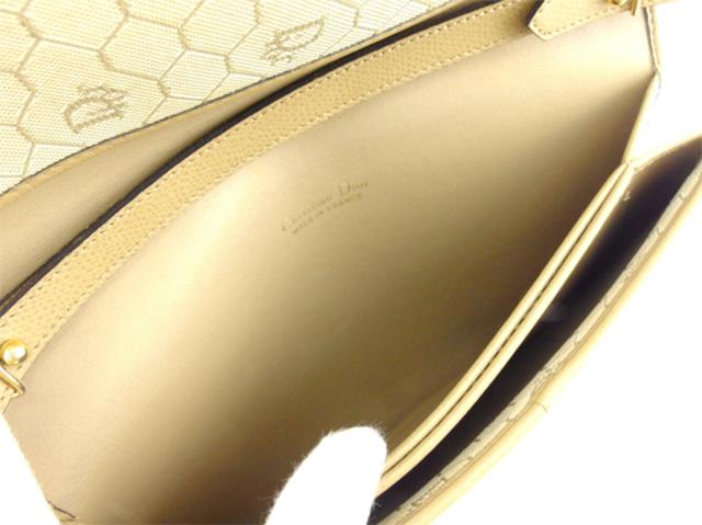 【30％OFF★週末タイムセール】ディオール Dior ショルダーバッグロゴプレート オールドディオール ベージュ ゴールド ブラック レディース 中古_6