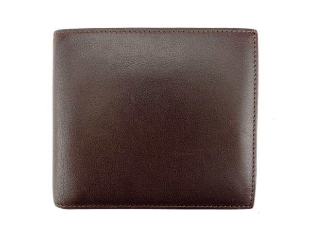 ダンヒル Dunhill 二つ折り財布ロゴ ブラウン シルバー レディース 中古_1