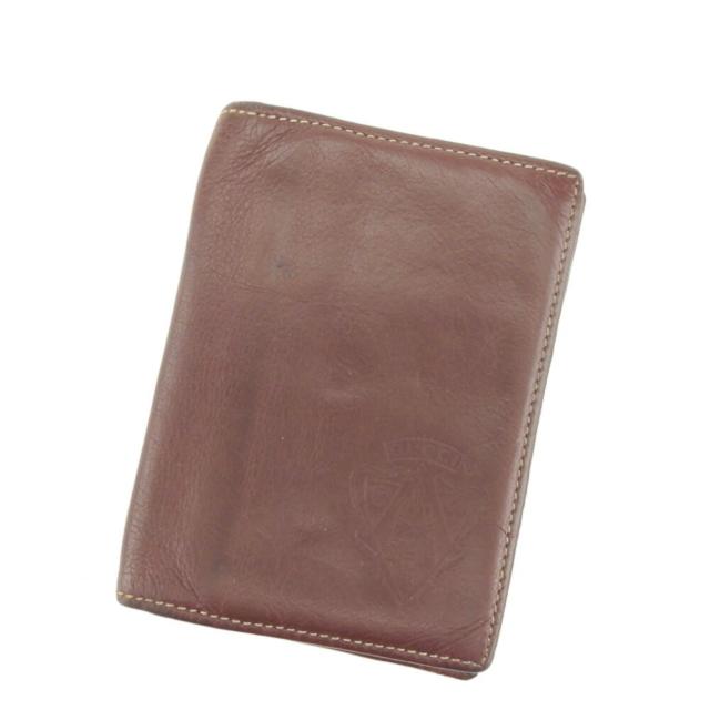 【BIGお買い物ラリー★30%OFFセール中】グッチ GUCCI カードケースクレストディティール ブラウン レディース 中古