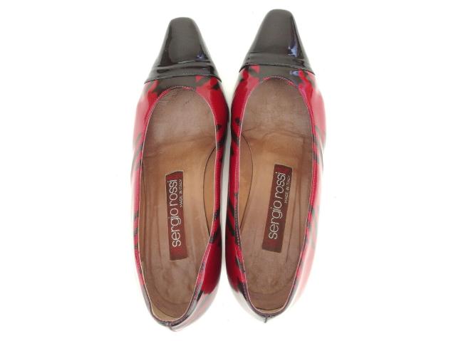 【30％OFF★週末タイムSALE】セルジオロッシ Sergio Rossi パンプス #35 レッド ブラック レディース 中古_1