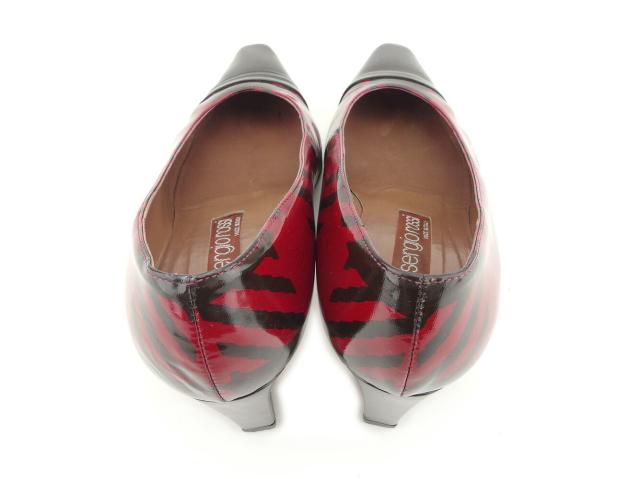 【30％OFF★週末タイムSALE】セルジオロッシ Sergio Rossi パンプス #35 レッド ブラック レディース 中古_2