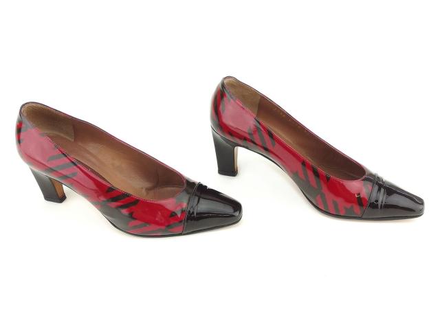 【30％OFF★週末タイムSALE】セルジオロッシ Sergio Rossi パンプス #35 レッド ブラック レディース 中古_5