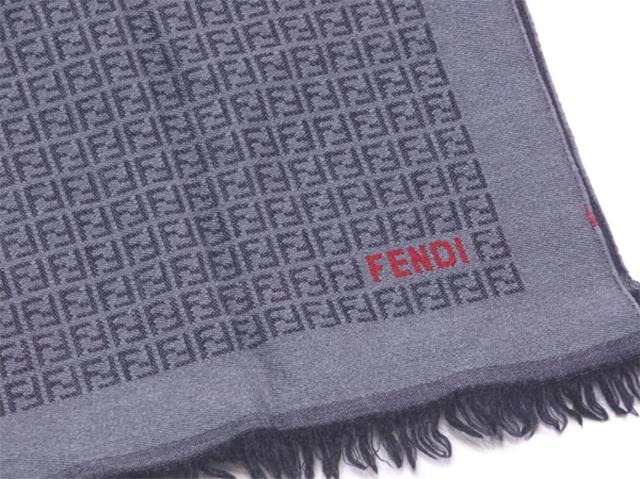 FENDI フェンディ マフラー ズッキーノ グレー系 ウール