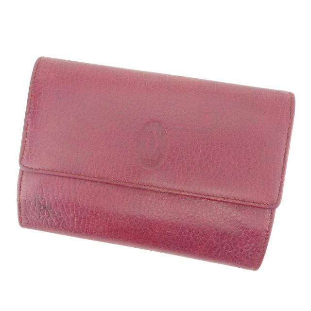 【BIGお買い物ラリー★30%OFFセール中】カルティエ CARTIER 二つ折り財布マストライン ボルドー レディース 中古