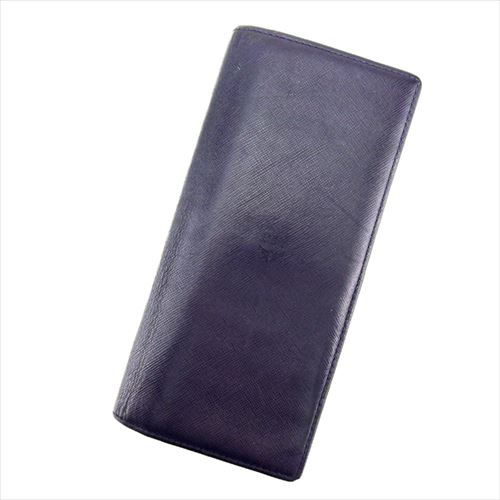 【BIGお買い物ラリー★30%OFFセール中】エム・シー・エム MCM 札入れ型押しロゴ ネイビー レディース 中古