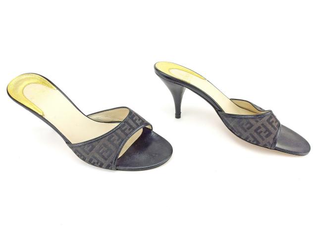 フェンディ FENDI パンプスズッキーノ #37 ブラック　ゴールド レディース 中古_4