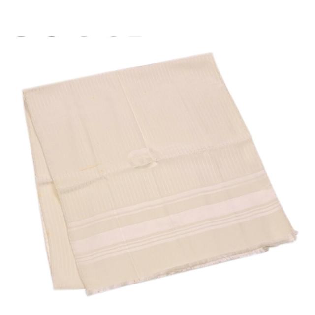 【BIGお買い物ラリー★30%OFFセール中】グッチ GUCCI ストールストライプ ダブルGマーク ベージュ レディース 中古