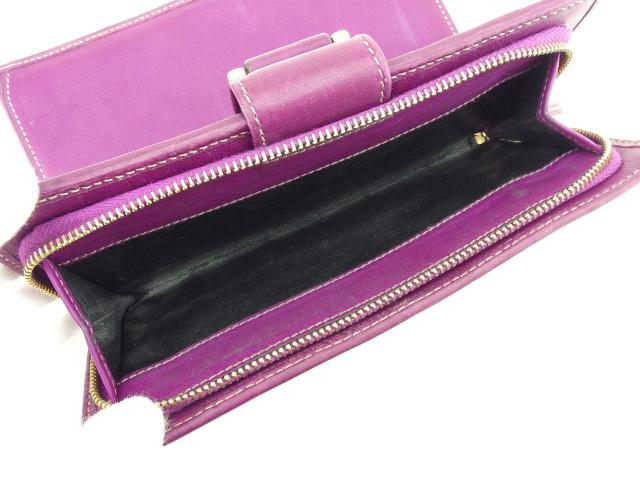 【ウィンターSALE★30%OFF】グッチ GUCCI 長財布グッチシマ パープル ゴールド レディース 中古