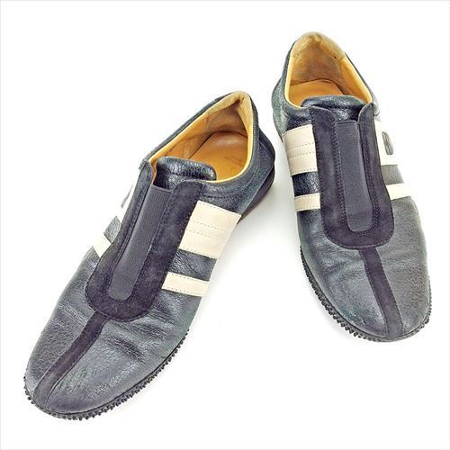 【BIGお買い物ラリー★30%OFFセール中】バリー BALLY スニーカーローカット ♯37ハーフ ブラック ベージュ レディース 中古