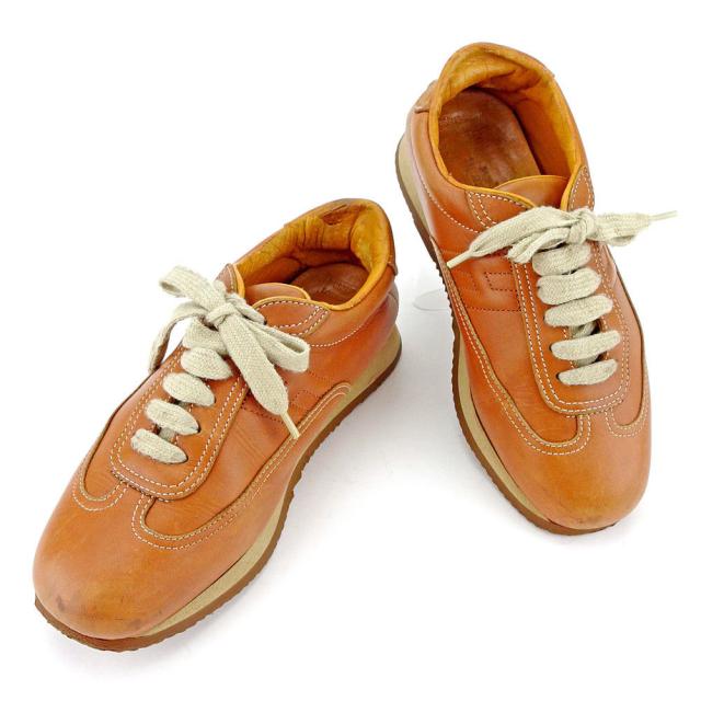 【BIGお買い物ラリー★30%OFFセール中】エルメス HERMES スニーカークイック キャメル レディース 中古