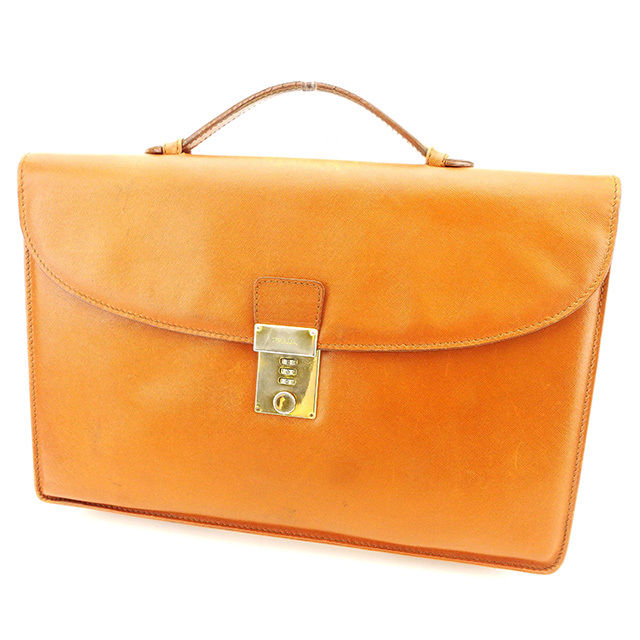 【BIGお買い物ラリー★30%OFFセール中】プラダ PRADA ビジネスバッグ ブラウン レディース 中古