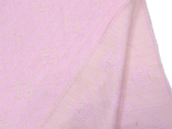 フェンディ FENDI マフラー ズッカ×斜めストライプ ピンク×ベージュ