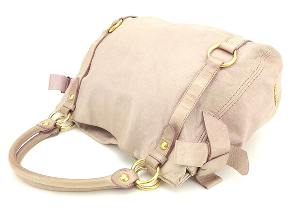 ミュウミュウ MIUMIU ハンドバッグリボンモチーフ ピンク レディース 中古_3