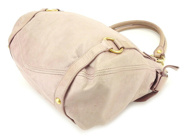 ミュウミュウ MIUMIU ハンドバッグリボンモチーフ ピンク レディース 中古_4