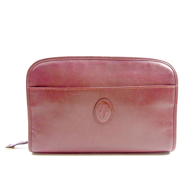 【BIGお買い物ラリー★30%OFFセール中】カルティエ CARTIER クラッチバッグマストライン ボルドー レディース 中古