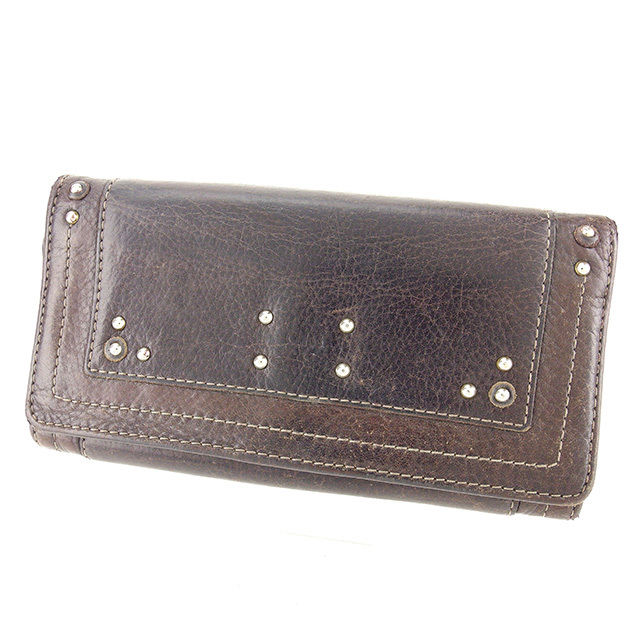 【BIGお買い物ラリー★30%OFFセール中】クロエ Chloe 長財布パディントン ダークブラウン系 レディース 中古