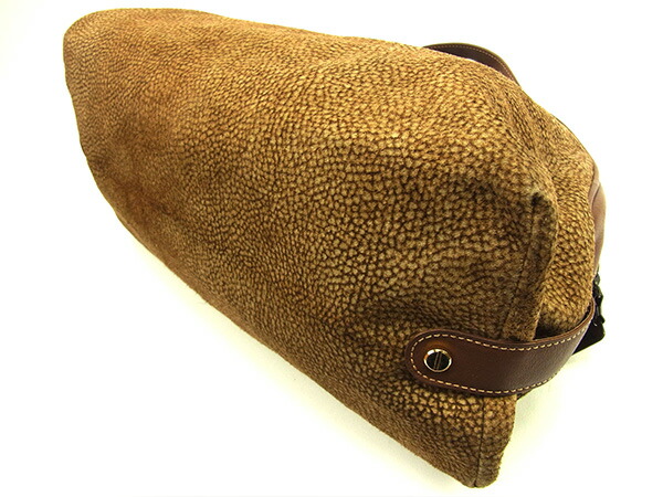 【30％OFF★週末タイムセール】ボルボネーゼ BORBONESE ハンドバッグうずら柄 ブラウン×ベージュ レディース 中古_2