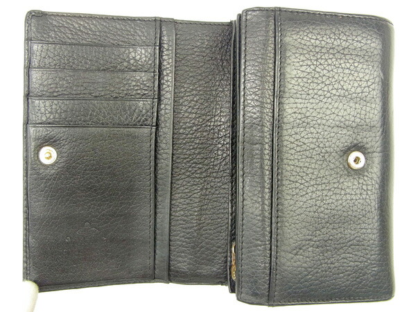 【未使用】ヴィヴィアンウエストウッド 型押し 長財布 オーブ フラップ ブラック ヴィヴィアンウエストウッド Vivienne Westwood 長財布 オーブ型