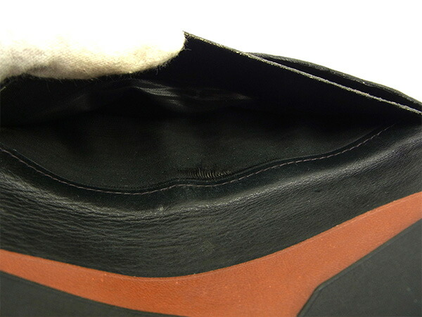 セリーヌ CELINE 二つ折り財布 ブラック×ブラウン レディース 中古