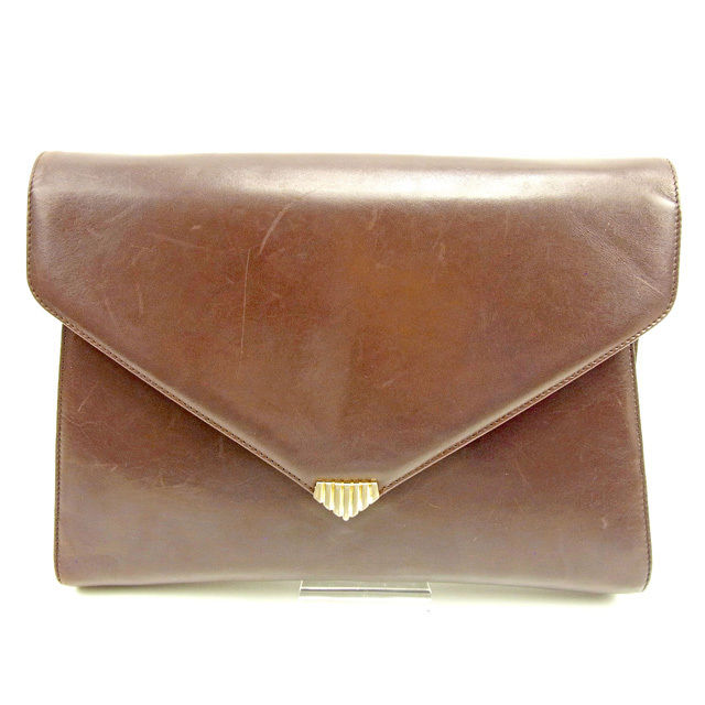 【BIGお買い物ラリー★30%OFFセール中】サルヴァトーレフェラガモ Salvatore Ferragamo クラッチバッグ ブラウン レディース 中古