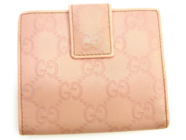 GUCCI 二つ折り財布 ピンク　マイクロシマ 新品 グッチ GUCCI 2つ折り財布 マイクロ グッチ シマ ソフトピンク
