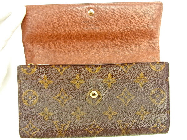 【ウィンターSALE★30%OFF】ルイ・ヴィトン LOUIS VUITTON 長財布モノグラム ポシェットポルトモネクレディ ブラウン レディース 中古
